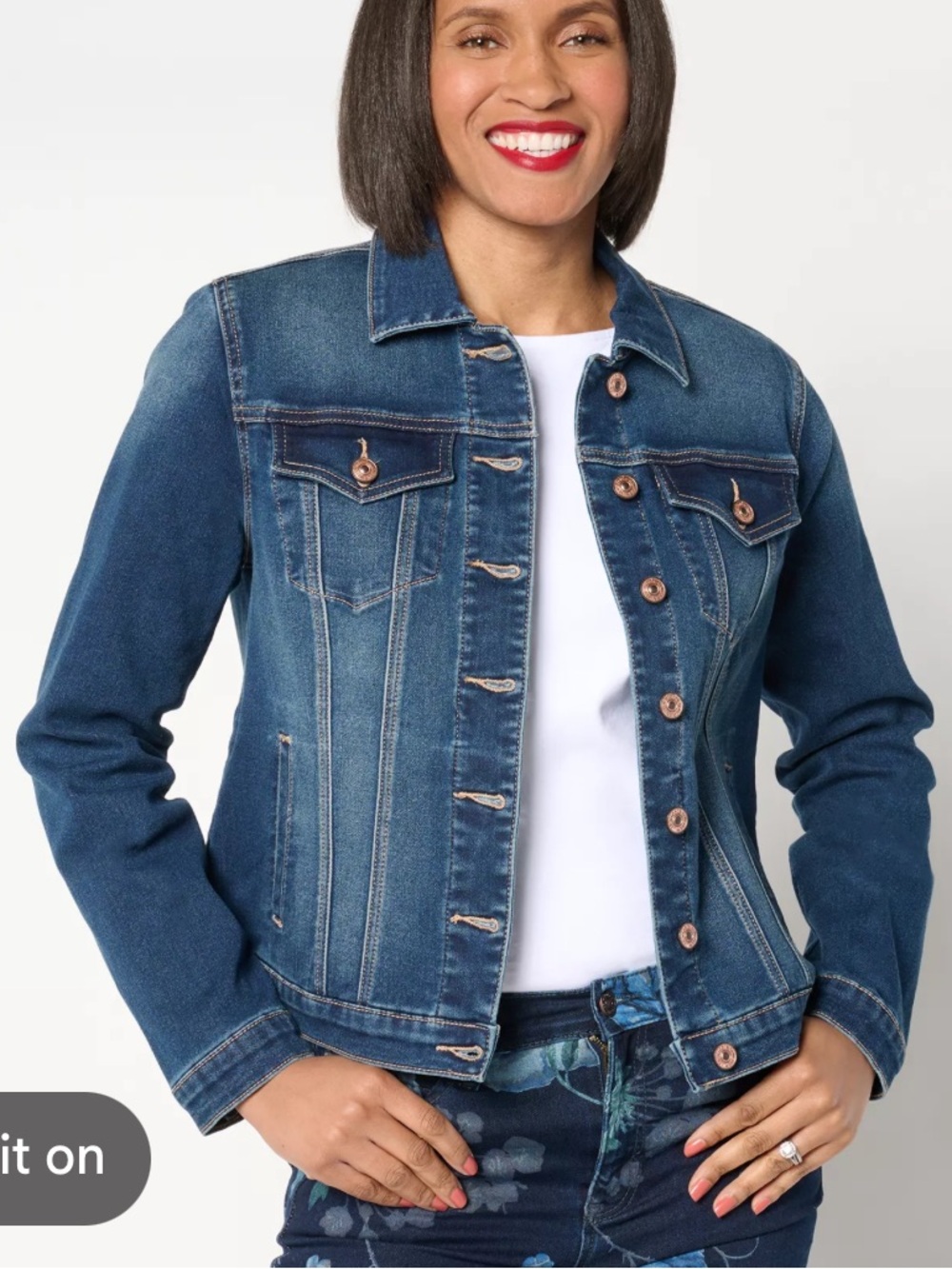 Nicole by Nicole Miller Dark Indigo Denim Jacket
